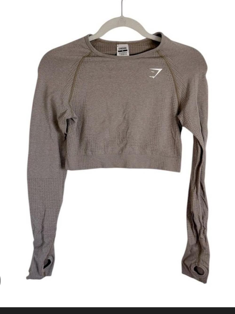 Gymshark Long Sleeve Cropped Seamless Top - Gray - Picture 3 of 10